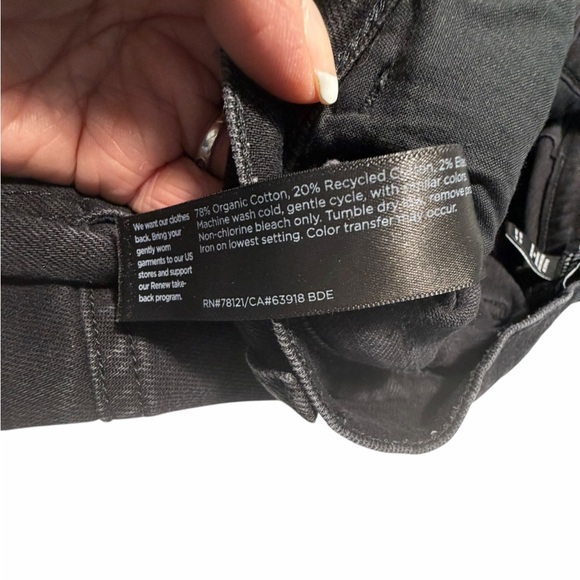 Eileen Fisher Cotton Wide Leg Cropped Black Jeans Sz 25 - Picture 12 of 12